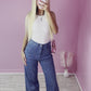 Sequin wide leg jeans