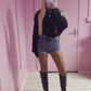 Black Cropped wrap jumper