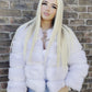 Fox white 3/4 sleeve Faux fur coat