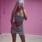 Sequin denim top and skirt set
