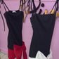 Black and red bow front mini dress