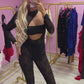 Black lace cut out jumpsuit