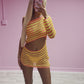 Crochet cut out one shoulder dress