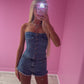 Denim button up top