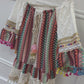 Printed boho crochet mini dress