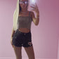 Black sparkly chain mail top
